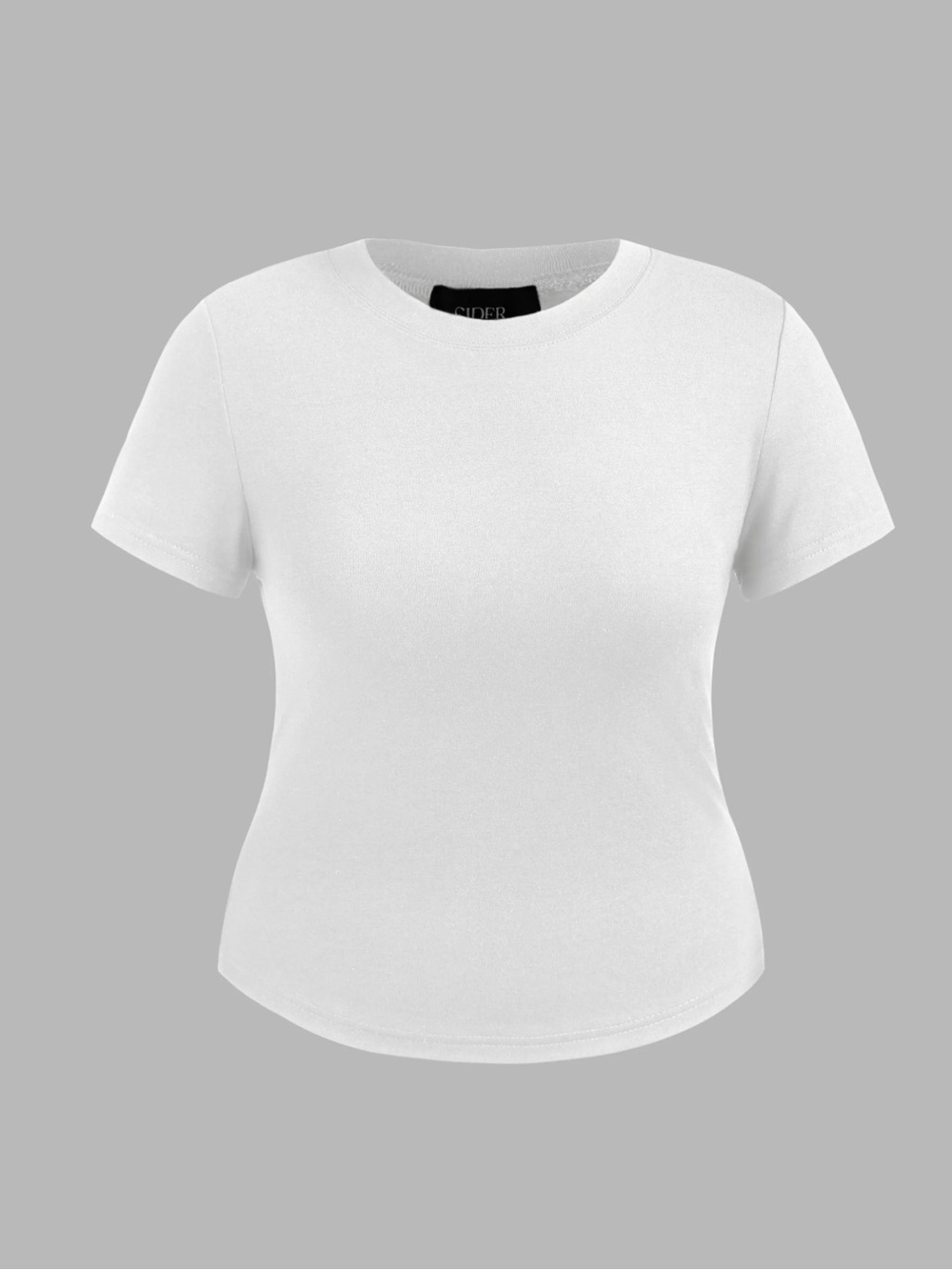 Cider Curve White Round Neck Knit Tee Shirt Plus Size 3XL (US 24)